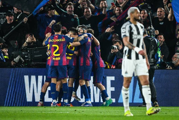 March 18, 2026, Barcelona, Barcelona, Spain: Lamine YAMAL of Barcelona celebrate his goal with teammates during the UEFA Champions League match between FC Barcelona, Barca and Newcastle United FC at Spotify Camp Nou Stadium on March 18, 2026 in Barcelona, Spain. Barcelona Spain - ZUMAm308 20260318_zsp_m308_004 Copyright: xMatthieuxMirvillex