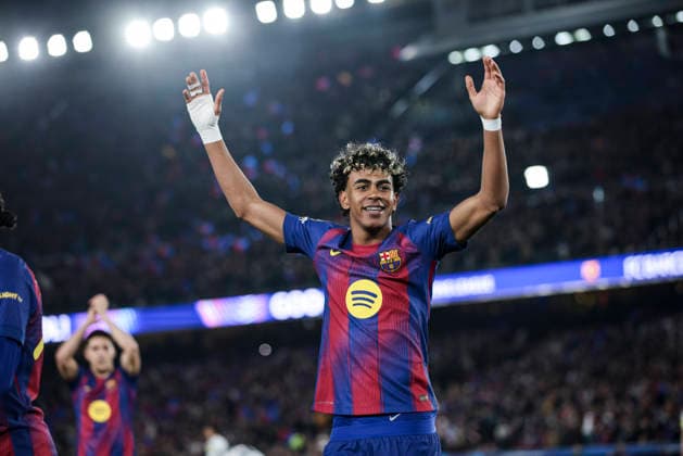 FC Barcelona, Barca v Newcastle United FC - UEFA Champions League 2025 26 Round of 16 Second Leg Lamine Yamal of FC Barcelona celebrates a goal during the UEFA Champions League round of 16 match between FC Barcelona and Newcastle United FC at Spotify Camp Nou Stadium on March 18, 2026, in Barcelona, Spain. Barcelona Spain  Copyright: xGongorax originalFilename:bonilla-fcbarcel260318_nphVA.jpg