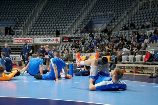 Croatia National Handball Team: training session Players of Croatia during training session at The Kresimir Cosic Hall in Zadar, Croatia on March 18, 2026. ahead of internationl friendly match between Croatia and Switzerland.  SimexZelic PIXSELL
