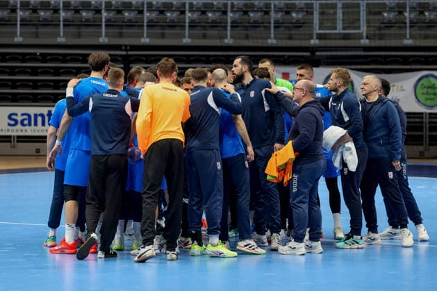 Croatia National Handball Team: training session Players of Croatia during training session at The Kresimir Cosic Hall in Zadar, Croatia on March 18, 2026. ahead of internationl friendly match between Croatia and Switzerland.  SimexZelic PIXSELL