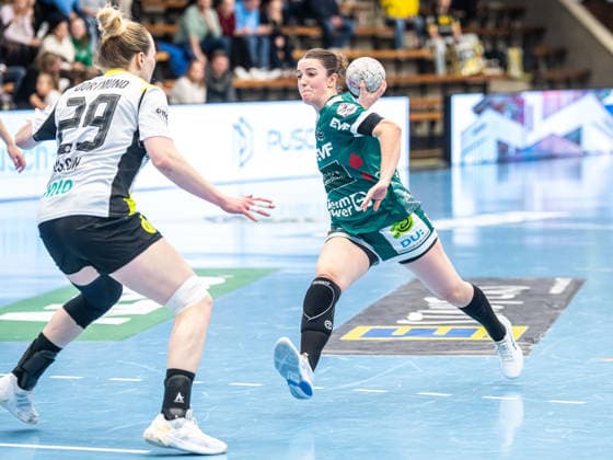 Lea Neubrander Frisch Auf Frauen, 81 throws from the back, Frisch Auf Goeppingen vs Borussia Dortmund, Handball, 1 Bundesliga, Season 2025 2026, 18 03 2026 Frisch Auf Goeppingen vs Borussia Dortmund, Handball, 1 Bundesliga, Season 2025 2026, 18 03 2026 Goeppingen Copyright: xMichaelxSchmidt Eibner-Pressefotx EP_MST