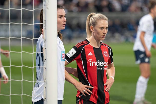 18 03 2026, xhfmx, Soccer Google Pixel Women Bundesliga, Eintracht Frankfurt TSG Hoffenheim Rebecka Blomqvist Eintracht Frankfurt Women DFL DFB REGULATIONS PROHIBIT ANY USE OF PHOTOGRAPHS as IMAGE SEQUENCES and or QUASI VIDEO Frankfurt am Main