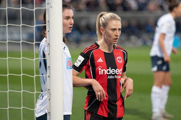 18 03 2026, xhfmx, Soccer Google Pixel Women Bundesliga, Eintracht Frankfurt TSG Hoffenheim Rebecka Blomqvist Eintracht Frankfurt Women DFL DFB REGULATIONS PROHIBIT ANY USE OF PHOTOGRAPHS as IMAGE SEQUENCES and or QUASI VIDEO Frankfurt am Main
