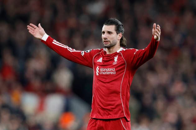 Liverpool, England, 18th March 2026. Dominik Szoboszlai of Liverpool reacts during the Liverpool vs Galatasaray UEFA Champions League round of 16 match at Anfield, Liverpool. Picture credit should read: Cody Froggatt Sportimage EDITORIAL USE ONLY. No use with unauthorised audio, video, data, fixture lists, club league logos or live services. Online in-match use limited to 120 images, no video emulation. No use in betting, games or single club league player publications. SPI_035_CF_Liverpool_Galatasaray SPI-4618-0035