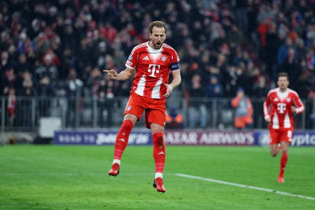 Soccer Champions League round of 16 FC Bayern Munich Atalanta Bergamo on 18 03 2026 at the Allianz Arena in Munich Goal celebration for 1 0 by Harry Kane Munich xMSx