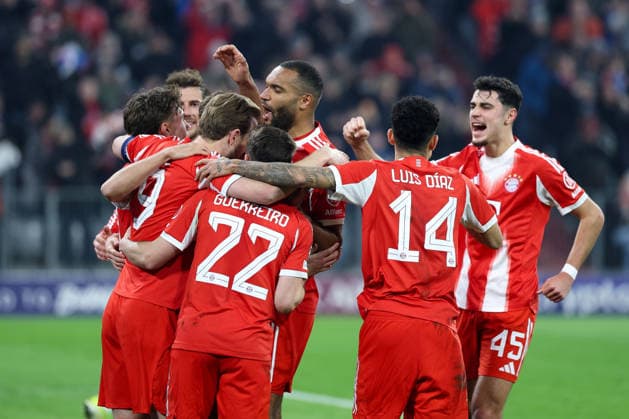 Soccer Champions League round of 16 FC Bayern Munich Atalanta Bergamo on 18 03 2026 at the Allianz Arena in Munich Goal celebration for 1 0 by Harry Kane Munich xMSx