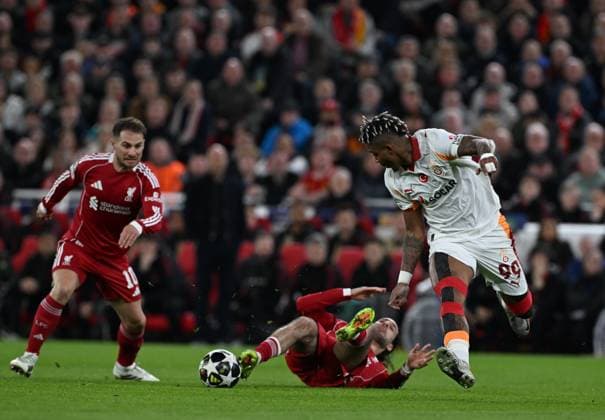 Liverpool v Galatasaray - UEFA Champions League LIVERPOOL, UNITED KINGDOM - MARCH 18: Lemina (99) of Galatasaray in action during the UEFA Champions League Round of 16 rematch between Liverpool and Galatasaray at Anfield Stadium in Liverpool, United Kingdom, on March 18, 2026. Rasid Necati Aslim Anadolu Liverpool United Kingdom. Editorial use only. Please get in touch for any other usage.  Copyright: x2026xAnadoluxRasidxNecatixAslimx