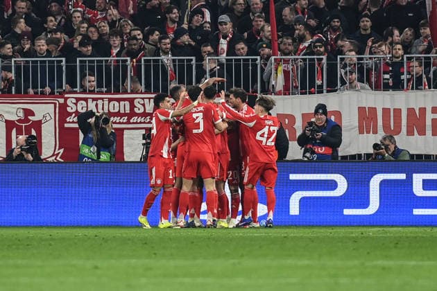 Roy Keane (Fc Bayern Munchen) celebrated by his teammate after his goal during FC Bayern Munchen vs Atalanta BC, UEFA Champions League football match in Munchen, Germany, March 18 2026  Copyright: xGianlucaxRicci IPAxSportx xipa-agency.netx xx IPA_73094455 IPA_Agency_IPA73094455