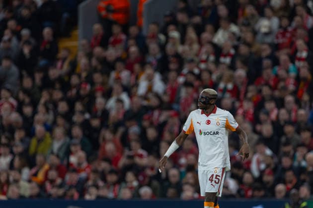Football - UEFA Champions League - Round of 16 - 2nd Leg - Liverpool FC v Galatasaray A.Åž. LIVERPOOL, ENGLAND - Wednesday, March 18, 2026: Galatasaray s Victor Osimhen during the UEFA Champions League Round of 16 2nd Leg match between Liverpool FC and Galatasaray A.Åž. at Anfield. (Photo by David Rawcliffe Propaganda) LIVERPOOL Anfield MERSEYSIDE ENGLAND  Copyright: xDavidxRawcliffex P2026-03-18-Liverpool_Galatasaray-62