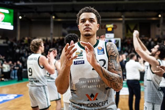 Nolan Adekunle Gladiators Trier , Vet Concept Gladiators Trier vs Veolia Towers Hamburg, Basketball, easyCredit BBL, 25 Matchday, Season 2025 2026, 18 03 2026 Vet Concept Gladiators Trier vs Veolia Towers Hamburg, Basketball, easyCredit BBL, 25 Matchday, Season 2025 2026, 18 03 2026 Copyright: xEibner-Pressefoto AlexanderxNeisx EP_ANS