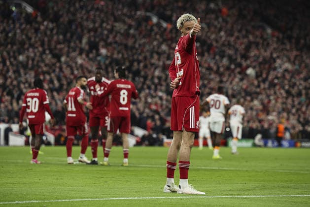 Liverpool v Galatsaray, UEFA Champions League, Round of 16, 2nd leg 18.03.26 Liverpool v Galatsaray, UEFA Champions League, Round of 16, 2nd leg Bradley Ormesher The Times Hugo Ekitiké of Liverpool scores and celebrates scoring his teams 2nd goal  Copyright: xBradleyxOrmesherx NINTCHDBPICT001067743048