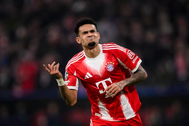 FC Bayern Munchen v Atalanta BC - UEFA Champions League Luis Diaz of FC Bayern Munchen celebrates after scoring a goal during the UEFA Champions League 2025 26 knockout phase round of 16 second leg football match between FC Bayern Munchen and Atalanta BC. Munich Germany Copyright: xNicolòxCampox