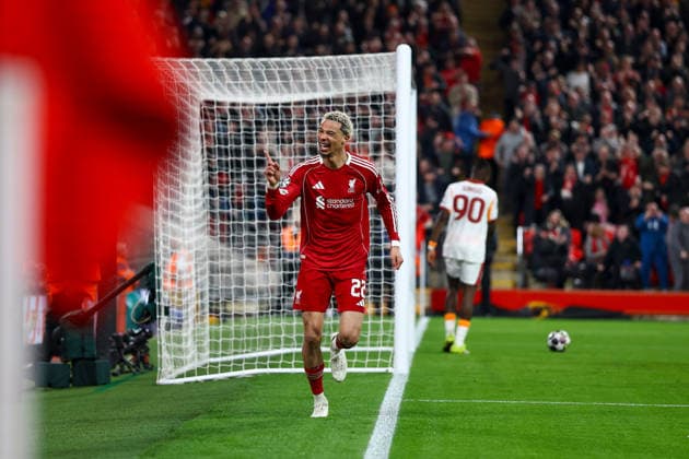 Liverpool v Galatasaray S.K., UEFA Champions League GOAL Hugo Ekitike of Liverpool scores and celebrates 2-0 during the Liverpool v Galatasaray S.K. UEFA Champions League, Round of 16, 2nd Leg match at Anfield, Liverpool, England on 18 March 2026 Credit: Ian Stephen Every Second Media Editorial use only. All images are copyright Every Second Media Limited. No images may be reproduced without prior permission. Copyright: xIMAGO EveryxSecondxMediax ESM-1864-0052 IanxStephenx xEveryxSecondxMediax