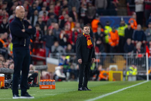 Football - UEFA Champions League - Round of 16 - 2nd Leg - Liverpool FC v Galatasaray A.Åž. LIVERPOOL, ENGLAND - Wednesday, March 18, 2026: Galatasaray s head coach Okan Buruk during the UEFA Champions League Round of 16 2nd Leg match between Liverpool FC and Galatasaray A.Åž. at Anfield. (Photo by David Rawcliffe Propaganda) LIVERPOOL Anfield MERSEYSIDE ENGLAND  Copyright: xDavidxRawcliffex P2026-03-18-Liverpool_Galatasaray-121