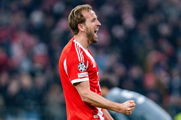 18 03 2026, FC Bayern München vs Atalanta Bergamo, UEFA Champions League, Round of 16 second leg goal for 2 0 by Harry Kane FC Bayern Muenchen, 9 Regulations prohibit any use of photographs as image sequences and or quasi video Copyright: xBahhoxKarax