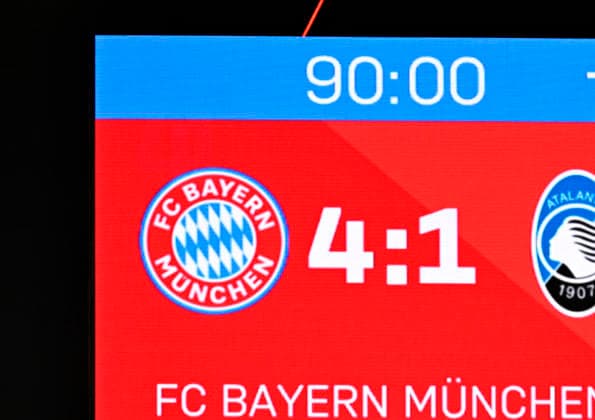 18 03 2026, Football UEFA Championsleague 2025 2026 Round of 16 second leg, FC Bayern Munich Atalanta Bergamo, in the Allianz Arena Munich, Die Bayernn win 4 1 DFL and DFB regulations prohibit any use of photographs as image sequences and or quasi video