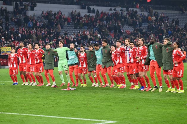 Fc Bayern Munchen players celebrating the victory during FC Bayern Munchen vs Atalanta BC, UEFA Champions League football match in Munchen, Germany, March 18 2026  Copyright: xGianlucaxRicci IPAxSportx xipa-agency.netx xx IPA_73099804 IPA_Agency_IPA73099804