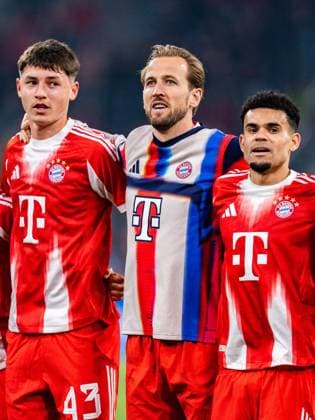 18 03 2026, FC Bayern München vs Atalanta Bergamo, UEFA Champions League, Round of 16 second leg Deniz Ofli FC Bayern München Filip Pavic FC Bayern Muenchen, 41 Harry Kane FC Bayern Muenchen, 9 Luis Diaz FC Bayern München, 14 Nicolas Jackson FC Bayern Muenchen, 11 Regulations prohibit any use of photographs as image sequences and or quasi video Copyright: xBahhoxKarax