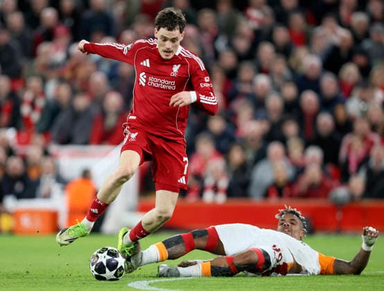 Liverpool FC v Galatasaray SK - UEFA Champions League 2025 26 Round of 16 Second Leg Florian Wirtz of Liverpool and Mario Lemina of Galatasaray A.S. challenge during the UEFA Champions League 2025 26 Round of 16 Second Leg match between Liverpool FC and Galatasaray SK at Anfield on March 18, 2026 in Liverpool, England. WARNING! This Photograph May Only Be Used For Newspaper And Or Magazine Editorial Purposes. May Not Be Used For Publications Involving 1 player, 1 Club Or 1 Competition Without Written Authorisation From Football DataCo Ltd. For Any Queries, Please Contact Football DataCo Ltd on +44 (0) 207 864 9121 Liverpool Anfield England United Kingdom Copyright: xAllstarxPicturexLibraryxLtdx