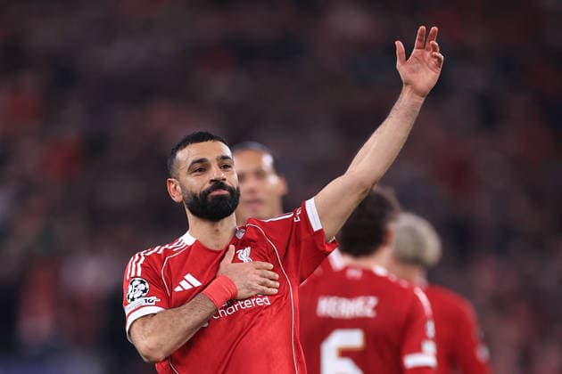 Fußball UEFA Champions League Achtelfinale 2. Spiel Liverpool gegen Galatasaray 18. März 2026 UEFA Champions League Achtelfinale 2. Spiel Liverpool gegen Galatasaray Mohamed Salah von Liverpool jubelt nach seinem vierten Tor Foto Simon Stacpoole Offside Liverpool UK  Copyright: xSimonxStacpoolexOffside