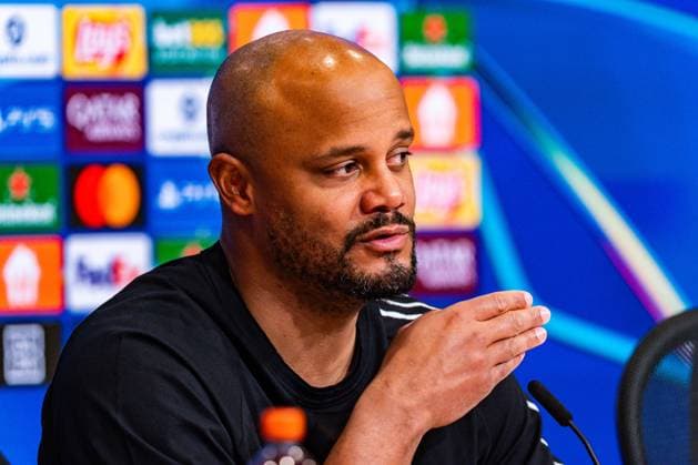 18 03 2026, FC Bayern München vs Atalanta Bergamo, UEFA Champions League, Round of 16 second leg Vincent Kompany FC Bayern Muenchen,Coach at the post-match press conference Regulations prohibit any use of photographs as image sequences and or quasi video Copyright: xBahhoxKarax