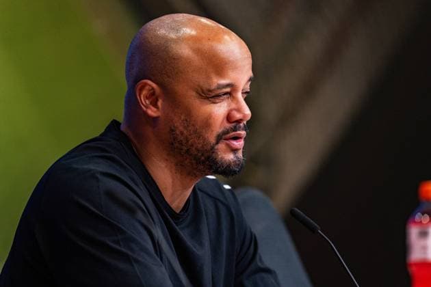 18 03 2026, FC Bayern München vs Atalanta Bergamo, UEFA Champions League, Round of 16 second leg Vincent Kompany FC Bayern Muenchen,Coach at the post-match press conference Regulations prohibit any use of photographs as image sequences and or quasi video Copyright: xBahhoxKarax
