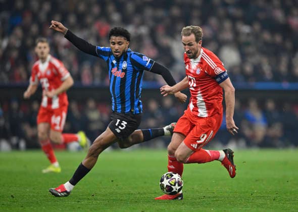 duel, action Harry Kane FC Bayern Muenchen FCB 09 vs Ederson Atalanta BC Bergamo 13 FC Bayern Muenchen FCB vs Atalanta Bergamo CL Champions League Round of 16 second leg 18 03 2026 DFL REGULATIONS PROHIBIT ANY USE OF PHOTOGRAPHS AS IMAGE SEQUENCES AND OR QUASI VIDEO FC Bayern Muenchen FCB vs Atalanta Bergamo