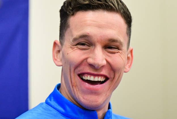 A first part of the Czech national football team has started its preparation for the World Cup play-offs in Prague, Czech Republic, on March 19, 2026. Lukas Provod during a meeting with the media. (CTKxPhoto RomanxVondrous) CTKPhotoP2026031903131  CTKPhotoP2026031903131