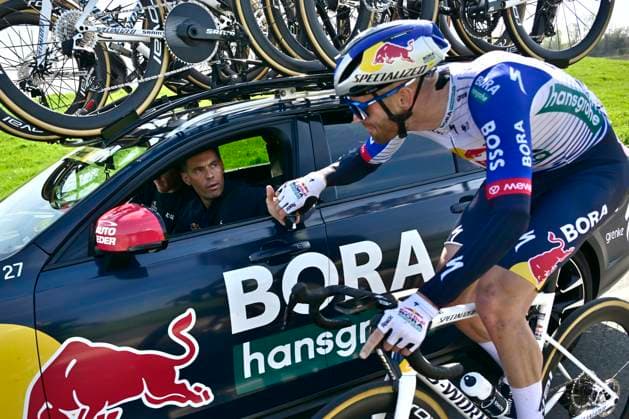 Grand Prix de Denain - Porte du Hainaut 2026 Cycling Race DENAIN, FRANCE - MARCH 19 : Vanthourenhout Sven (BEL) and Meeus Jordi (BEL) of Red Bull - BORA - Hansgrohe during the 67th edition of Grand Prix de Denain - Porte du Hainaut an UCI ProSeries 1.Pro one day cycling road race for Men Elite of km with start in Denain and finish in Denain on March 19, 2026 in Denain, France, 19 03 2026 ( Motordriver Pieter Vanherzeele - Denain France  Copyright: xJanxDexMeuleneirx