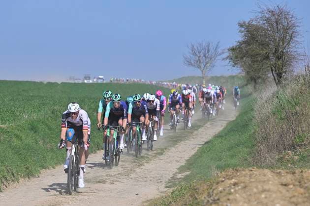 Grand Prix de Denain - Porte du Hainaut 2026 Cycling Race DENAIN, FRANCE - MARCH 19 : illustration picture peloton during the 67th edition of Grand Prix de Denain - Porte du Hainaut an UCI ProSeries 1.Pro one day cycling road race for Men Elite of km with start in Denain and finish in Denain on March 19, 2026 in Denain, France, 19 03 2026 ( Motordriver Pieter Vanherzeele - Denain France  Copyright: xJanxDexMeuleneirx