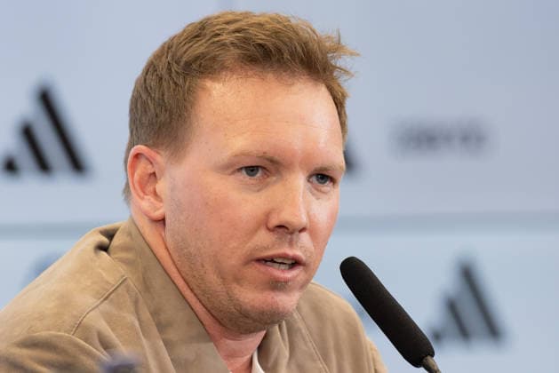 Squad announcement mens national team National coach Julian Nagelsmann speaks during the press conference Press conference to announce the mens national team squad for the international matches against Switzerland and Ghana March 19, 2026 at the DFB Campus in Frankfurt am Main , Frankfurt am Main Hessen Germany DFB Campus