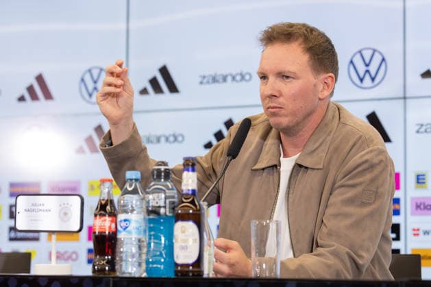Squad announcement mens national team National coach Julian Nagelsmann speaks during the press conference Press conference to announce the mens national team squad for the international matches against Switzerland and Ghana March 19, 2026 at the DFB Campus in Frankfurt am Main , Frankfurt am Main Hessen Germany DFB Campus