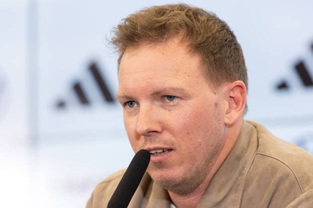 Squad announcement mens national team National coach Julian Nagelsmann speaks during the press conference Press conference to announce the mens national team squad for the international matches against Switzerland and Ghana March 19, 2026 at the DFB Campus in Frankfurt am Main , Frankfurt am Main Hessen Germany DFB Campus