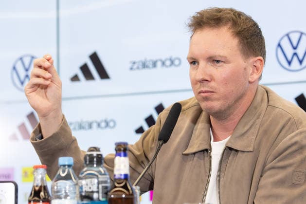 Squad announcement mens national team National coach Julian Nagelsmann speaks during the press conference Press conference to announce the mens national team squad for the international matches against Switzerland and Ghana March 19, 2026 at the DFB Campus in Frankfurt am Main , Frankfurt am Main Hessen Germany DFB Campus