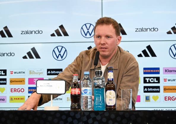 19 03 2026, xsltx, Fußball DFB Medientermine, DFB Pressekonferenz Kaderbekanngabe v l Julian Nagelsmann Bundestrainer Deutsche Nationalmannschaft DFL DFB REGULATIONS PROHIBIT ANY USE OF PHOTOGRAPHS as IMAGE SEQUENCES and or QUASI VIDEO