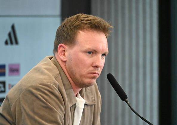 19 03 2026, xsltx, Fußball DFB Medientermine, DFB Pressekonferenz Kaderbekanngabe v l Julian Nagelsmann Bundestrainer Deutsche Nationalmannschaft DFL DFB REGULATIONS PROHIBIT ANY USE OF PHOTOGRAPHS as IMAGE SEQUENCES and or QUASI VIDEO