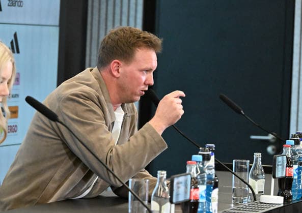 19 03 2026, xsltx, Fußball DFB Medientermine, DFB Pressekonferenz Kaderbekanngabe v l Julian Nagelsmann Bundestrainer Deutsche Nationalmannschaft DFL DFB REGULATIONS PROHIBIT ANY USE OF PHOTOGRAPHS as IMAGE SEQUENCES and or QUASI VIDEO