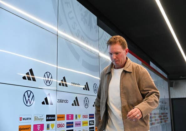 19 03 2026, xsltx, Fußball DFB Medientermine, DFB Pressekonferenz Kaderbekanngabe v l Julian Nagelsmann Bundestrainer Deutsche Nationalmannschaft DFL DFB REGULATIONS PROHIBIT ANY USE OF PHOTOGRAPHS as IMAGE SEQUENCES and or QUASI VIDEO