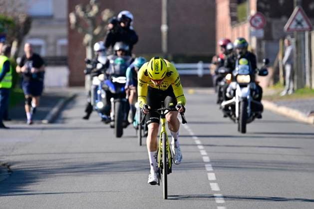 Grand Prix de Denain - Porte du Hainaut 2026 Cycling Race DENAIN, FRANCE - MARCH 19 : Hagenes Per Strand (NOR) of Team Visma I Lease a Bike and Segaert Alec (BEL) of Bahrain - Victorious during the 67th edition of Grand Prix de Denain - Porte du Hainaut an UCI ProSeries 1.Pro one day cycling road race for Men Elite of km with start in Denain and finish in Denain on March 19, 2026 in Denain, France, 19 03 2026 ( Motordriver Pieter Vanherzeele - Denain France  Copyright: xJanxDexMeuleneirx
