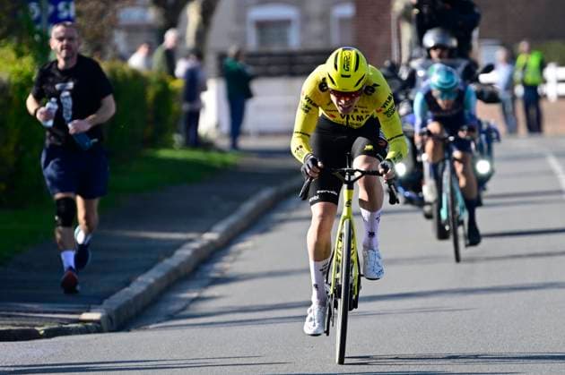 Grand Prix de Denain - Porte du Hainaut 2026 Cycling Race DENAIN, FRANCE - MARCH 19 : Hagenes Per Strand (NOR) of Team Visma I Lease a Bike and Segaert Alec (BEL) of Bahrain - Victorious during the 67th edition of Grand Prix de Denain - Porte du Hainaut an UCI ProSeries 1.Pro one day cycling road race for Men Elite of km with start in Denain and finish in Denain on March 19, 2026 in Denain, France, 19 03 2026 ( Motordriver Pieter Vanherzeele - Denain France  Copyright: xJanxDexMeuleneirx