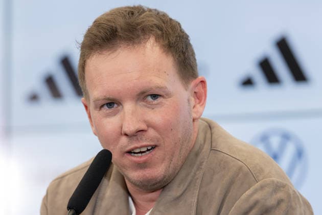 Squad announcement mens national team National coach Julian Nagelsmann speaks during the press conference Press conference to announce the mens national team squad for the international matches against Switzerland and Ghana March 19, 2026 at the DFB Campus in Frankfurt am Main , Frankfurt am Main Hessen Germany DFB Campus