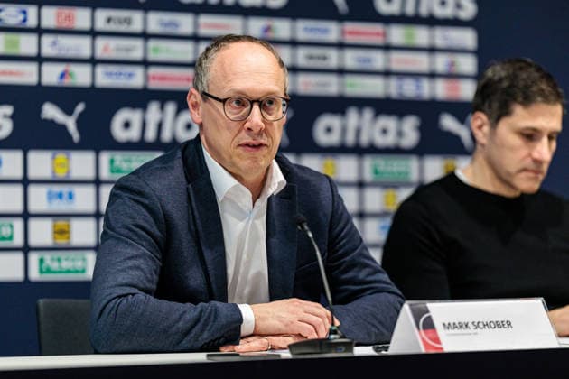 Press conference after the match, Mark Schober Chairman of the Board German Handball Federation DHB GER, Germany GER vs Egypt EGY , Handball, International match, Season 2025 2026, 19 03 2026 GER, Germany GER vs Egypt EGY , Handball, International match, Season 2025 2026, 19 03 2026 Dortmund Copyright: xEibner-Pressefoto JanxRollingerx EP_JSK