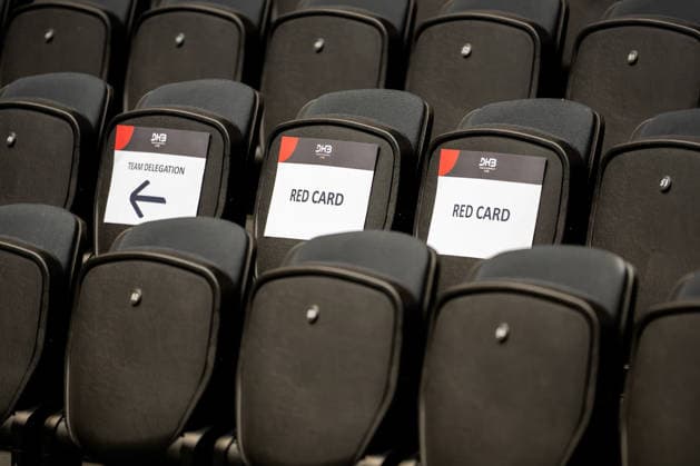 Dortmund 19 03 2026, Handball, Men, International match, Germany Egypt Seats for the team and excluded players Dortmund Westfalenhalle NRW Germany