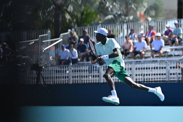 Itau Miami Open - Moise Kouame First Round Moise Kouame (FRA) during his first round at the Itau Miami Open in Miami , USA, on March 19, 2026. Photo by Corinne Dubreuil ABACAPRESS.COM Miami United States  Copyright: xDubreuilxCorinne ABACAx