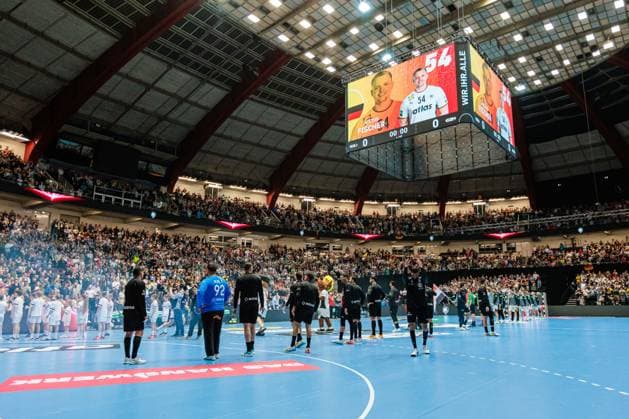 Welcome of the teams, v l Egypt, Germany GER, Germany GER vs Egypt EGY , handball, international match, season 2025 2026, 19 03 2026 GER, Germany GER vs Egypt EGY , handball, international match, season 2025 2026, 19 03 2026 Dortmund Copyright: xEibner-Pressefoto JanxRollingerx EP_JSK