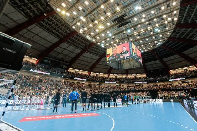 Welcome of the teams, v l Egypt, Germany GER, Germany GER vs Egypt EGY , handball, international match, season 2025 2026, 19 03 2026 GER, Germany GER vs Egypt EGY , handball, international match, season 2025 2026, 19 03 2026 Dortmund Copyright: xEibner-Pressefoto JanxRollingerx EP_JSK