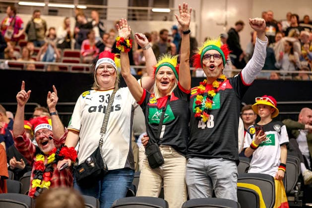 19 03 2026, Handball, Mens international match, Germany Egypt, Westfalenhalle Dortmund Great atmosphere among the German fans in the stands North Rhine-Westphalia Germany