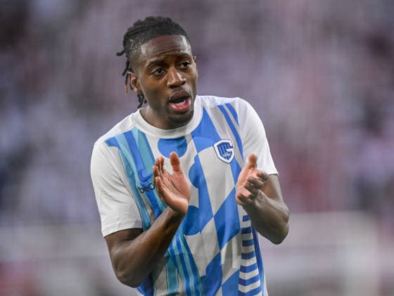 Joris Kayembe KRC Genk gestures during the UEFA Europa League 2025 26 Round of 16 Second Leg match between SC Freiburg and KRC Genk at Stadion am Wolfswinkel on March 19, 2026 in Freiburg im Breisgau, Germany Photo by Harry Langer DeFodi Images