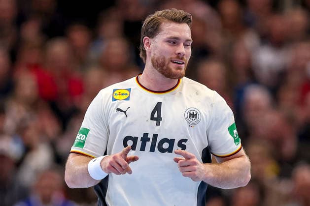 19 03 2026, Handball, international match men, Germany Egypt, Westfalenhalle Dortmund Johannes Golla Germany 04 gesticulating on the pitch North Rhine-Westphalia Germany