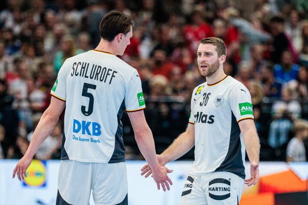 v l Miro Schluroff Germany, 05 , Lukas Mertens Germany, 36 GER, Germany GER vs Egypt EGY , Handball, international match, 2025 2026 season, 19 03 2026 GER, Germany GER vs Egypt EGY , Handball, international match, 2025 2026 season, 19 03 2026 Dortmund Copyright: xEibner-Pressefoto JanxRollingerx EP_JSK